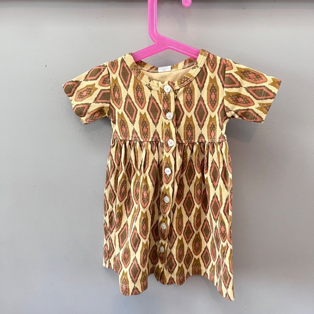 Kate Quinn Short Sleeve‎ Geometric Print Dress- NEW size 12-18m